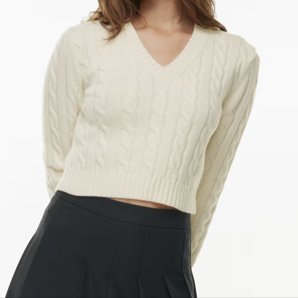 Sunday Best Moss Sweater in Whisper White